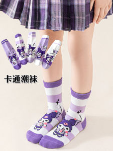 Cute Hello Kitty Cotton Children Socks Mid-Calf Baby Girl Socks Cartoon Design Autumn Winter Pure Cotton Comfortable Socks