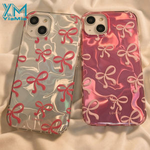 YiaMia Casing For VIVO Y17S Y17 Y15 Y12 Y11 Y16 Y19 Y02 Y02A Y02T Y02S Y03 Y95 Y93 Y91 Y91C 1901 1902 1904 1906 Fashion Sweet Cute Girl Pink Bowknot TPU Shockproof Case