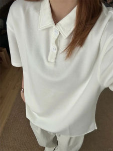 White American Style Loose Fit Mens Polo Shirt Short Sleeve Half Sleeve Summer High End Feeling T-Shirt CleanFit Standard