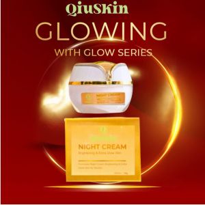 QiuSkin Night Cream Brightening And Extra Glow Skin Skincare pemutih kulit Wajah dan glowing