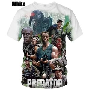 Predator 3d Graphic T-shirt Mens Summer Horror Movie Cool Print T Shirt Fashion Casual Neutral Alien Short Sleeved Harajuku Top