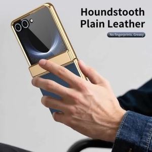 Ốp Điện Thoại Samsung Galaxy Z Flip Bằng Da AG Mờ Chống Sốc Kèm Kính Cường Lực Bảo Vệ Màn Hình Bảo Vệ Toàn Diện Bản Lề - Tương Thích Với Các Mẫu 8 7 6 5 4