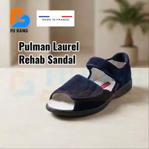 Pulman Laurel Rehab Sandal Black Extra-Wide | Diabetic Footwear Made in France | Ready Stock SG