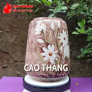 Bình hoa gốm sứ Bát Tràng vẽ tay (18cm) - Decor Phòng - Trang Trí