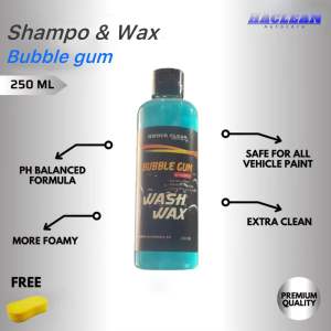 SHAMPOO & WAX BUBBLEGUM 250ML SABUN CUCI KENDARAAN MOTOR MOBIL WANGI BY HACLEAN