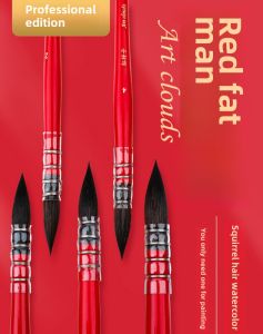 Red Plus-Size Watercolor Pens Set Squirrel Soft Fur Watercolor Writing Brush round and Pointed Hook Line Pen Black Swan Watercolor Painting Brush