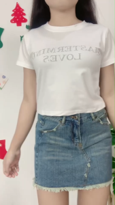 ชุดเซ็ตลุคคูลเท่ เสื้อยืดแขนสั้น+กระโปรงขาด ใส่ง่าย