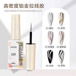 [Ready Stock+COD] 10ml COWSAR Platinum Painting Gel 10ml Metal Nail Art Line Gel Nail Polish UV Gel Lacquer Manicure Liner Draw Tool Spider Painting Gel