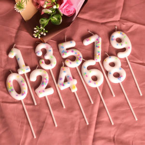 Candy Number Birthday Candles Cake Decoration Plugins Cute Party Memorial Year Anniversary White Candles Photography