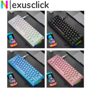 NexusClick Mechanical Wired Gaming Wired Keyboard Wired Ergonomic Hot-Swappable Gamer Keyboard PBT Keycaps For PC Computer