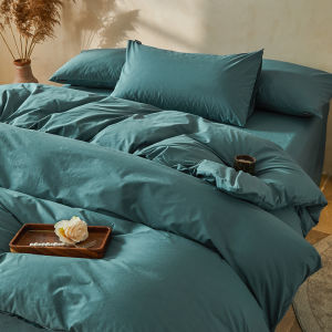 WUYINLIANGPIN | Luxurious Sanded Long Staple Cotton Bedding Set 4-Pieces