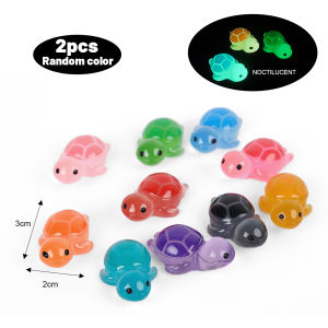 เครื่องประดับภูมิทัศน์ขนาดเล็กรูปปั้นสำริดเต่าเรืองแสงน่ารักขนาดเล็ก2-10ชิ้นตุ๊กตาเต่ากลางคืนเรืองแสงตั้งโต๊ะแบบทำมือ