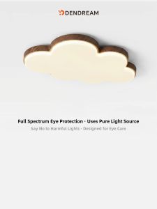 DENGJIAN | Smart Ceiling Light Compatible with Mi Home App Full Spectrum Walnut Colored Bedroom