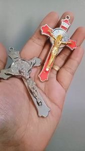 Mini Stainless Crucifix 3 inches Pink and Silver Color Available