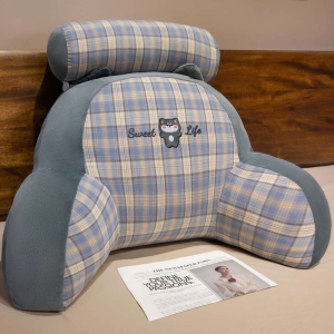 Multifunctional Upholstered Headrest Pillow Suitable for Use on Beds Sofas Chairs While Using Mobile Phones or Reading.