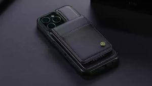 Ví Da Đựng Thẻ Bao Da Điện Thoại Cho iPhone 13 12 Pro Max 16 Plus Có Giá Đỡ Vỏ Cứng Chống Vân Tay Chất Liệu Da Nhân Tạo