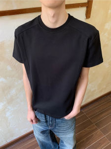 LIUBU | Black Patchwork Summer American Small Collar Deconstructed Short Tshirt
