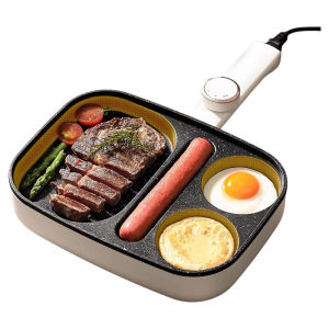 Convenient Omelet Tool Egg Pan Three-in-One Egg Hamburger Pan Breakfast Steak Frying Pan Plug-in Non-Stick Pan Frying Pan Cake Pan