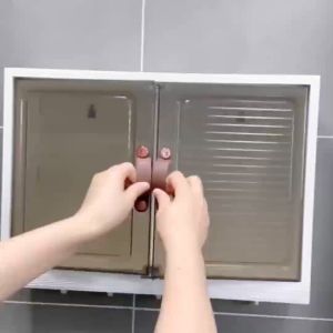 Grid Sorting Box Dustproof Wall Mounted Storage Cabinet Waterproof Kitchen Bathroom Cosmetic Toilet Hanging Organizer Space Saver TH