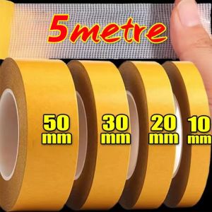 5M Strong Fixation Double Sided Tape / Translucent Mesh Waterproof Traceless Cloth Duct Tape / Heavy Duty Grid Fiber Carpet Adhesive
