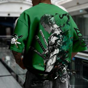 Bandai | Anime One Piece Zoro Graphic T-shirt Men Women Oversized Casual Short Sleeve Tee Tops Streetwear Fashion 2025 Summer Y2k Clothes