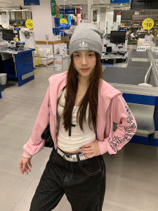 Áo Khoác Ngắn in Chữ Gothic American Retro Dành Cho Nữ Áo Khoác Cardigan Dài Tay Có Mũ Trùm Đầu Thường Ngày Thường Ngày Mùa Thu