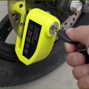 Anti-Theft Motorcycle Disc Brake Lock 110dB Aluminum Alloy Bike Alarm Disc Lock With Reminder Rope