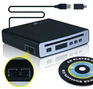 Car CD Player for Portable External Car CD Player Dual-Mode USB or Bluetooth CD Player with for Car All-Models Plug and Play