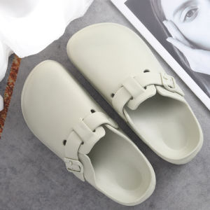 Dép Chống Trơn Trượt Chống Thấm Nước Nam Vườn Giày Phong Cách Nhà Cotton Vải Bông Dép Đế Cao Su Chống Mài Mòn Hoạt Hình Yếu Tố Phổ Biến