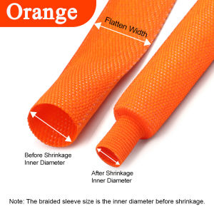 5/10M Heat Shrink Braided Sleeve 4 6 8 10 12 16 20 25 30mm PET Insulated Tube Auto Car Wire Cable Wrap Sheath Protect Sleeving