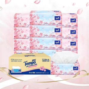 Tempo | Cherry Blossom Printed Soft Tissue 4 Layers 16 Packs