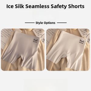 Miiow | White Safety Pants For Womens Skirts Invisible Seamless Underwear High Waist Briefs Two-In-One Design Anti-Light Leaking