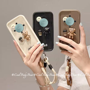 Casing Honor X9b X9a X9 X8 X7 Huawei Nova 10 Pro SE 5G 4G Phone Case Hot New Design Cartoon 3D Smiling Face Coffee Bear Doll Silicone Soft Cover with Lanyard
