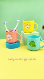 HIPPOLAND GELAS KUMUR ANAK /MUG GELAS CANGKIR ANAK LUCU KARAKTER BEBEK BPA FREE 470