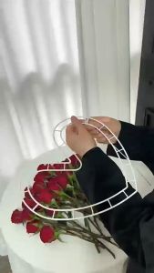 3 Set/Paket Flower Arrangement Stands Heart Shaped Reusable Kerangka Buket Kosong Plastik Bunga Pattern Buket Love Untuk Buket Bentuk Love