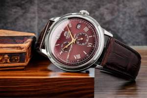ĐỒNG HỒ NAM CHÍNH HÃNG ORIENT RA-AK0705R10B (AK0705R30B) Automatic Bambino Version 8 Red Dial Brown Leather For Men