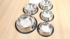 Pet Dog Cat Stainless Steel Bowl Non-slip Durable Food Bowl Water Bowl Multipurpose Puppy Kitten Small Animal
