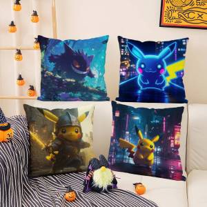 Bandai | Pokemon Darkrai Anime Plush Pillow Cover Soft Short Plush Cushion Cover For Sofa Bedroom Living Room Home Decor Gift