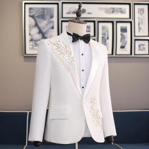 Youth Mens Tailored Suit Set for Stage Performances Wedding Banquets Photography Studios Fashionable Urban Style Four Seasons Universal