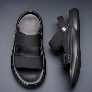 Handmade Soft Bottom Breathable Mens Sandals Summer Casual Slip-On Beach Shoes Anti-Slip Driving Slippers Open-Toe Flat Heel
