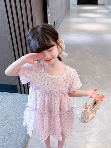 Girl. Childrens Summer 2024 New Arrival Dress K-style Western Style Baby Girl Print Dot Princess Dress Summer Children. Children