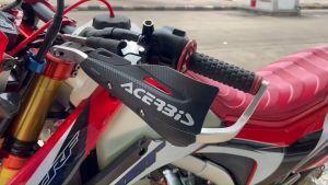 การ์ดแฮนด์ ทรง ZETA / Acerbis อลูมิเนียม - สีส้ม ด้าน ลายเคฟล่า