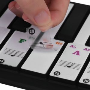49/54/61/88 Key Colorful Pianos Keyboards Stickers Notes Electronic Keyboard Key Piano Stave Note Sticker Symbol for White Keys