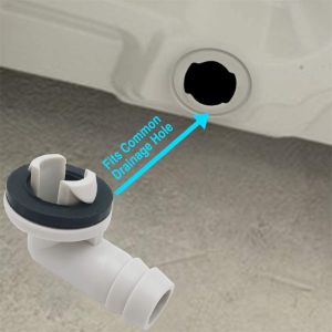 3/5 Inch(15mm) Air Conditioner Drain Hose Connector Elbow Fitting with Rubber Ring Universal Fit Mini-Split AC Unit