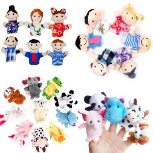 8/10Pcs Set Finger Puppets Family Animal Style Role Play Plush Doll Birthday Festival Party Game Rewards Gift for Boys Girls ZYF