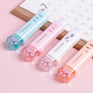 1PC Dụng Cụ Tẩy Hình Chân Mèo Thiết Kế Di Động Thân Thiện Với Môi Trường Tối Giản Lau Chùi Hiệu Quả Không Cần Giấy Dụng Cụ Tẩy Bằng Nhựa