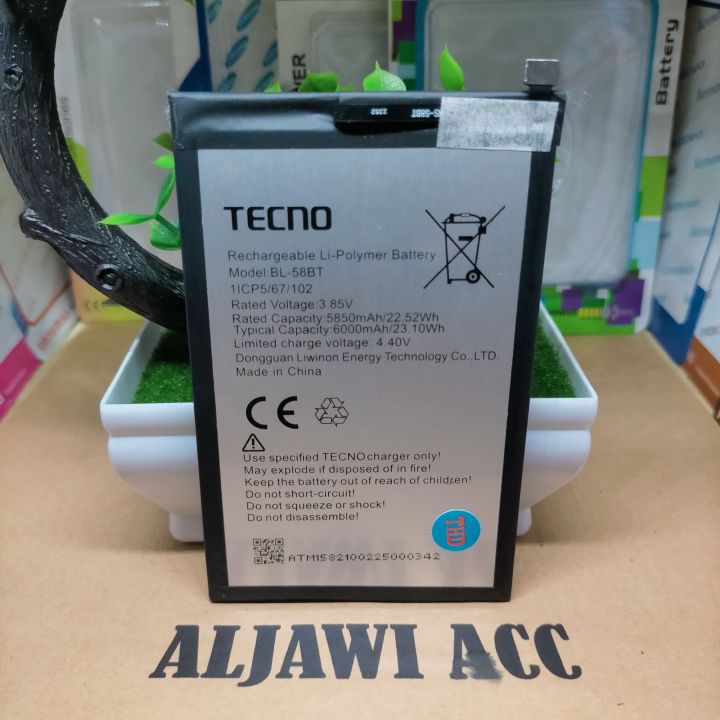 Baterai Batre Tecno Spark Air KE6 KE6j BL-58BT Battery Hp