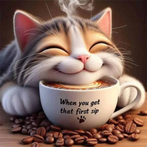 HUACAN Novelties Diamond Mosaic Cat Coffee Cup Full Square Round Drill Diamond Painting Animal Decoration For Home Holiday Gifts