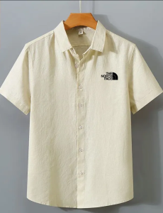 New Fashion The North Face Solid Color Business Casual Shirt for Men Short Sleeve Quick Drying Breathable Tee Top