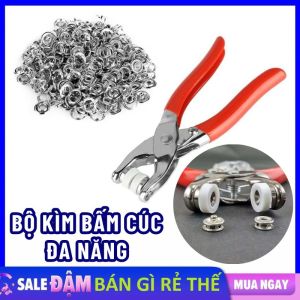 Kìm Bấm Cúc Áo Vành Áo Bằng Kim Loại Thép Không Gỉ Đa Năng ( KHONG KÈM NÚT ) - Bộ Kìm Bấm Khuy Kèm Cúc Bấm 9.5mm Thép Không Gỉ Khoen Ore Quần Áo Tiện Lợi